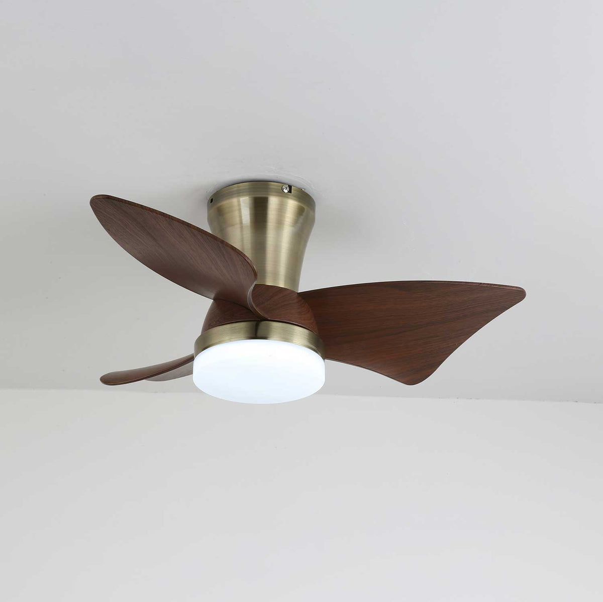 Zephyr Crest Ceiling Fan Light with LED and Remote – Modern Flush Mount