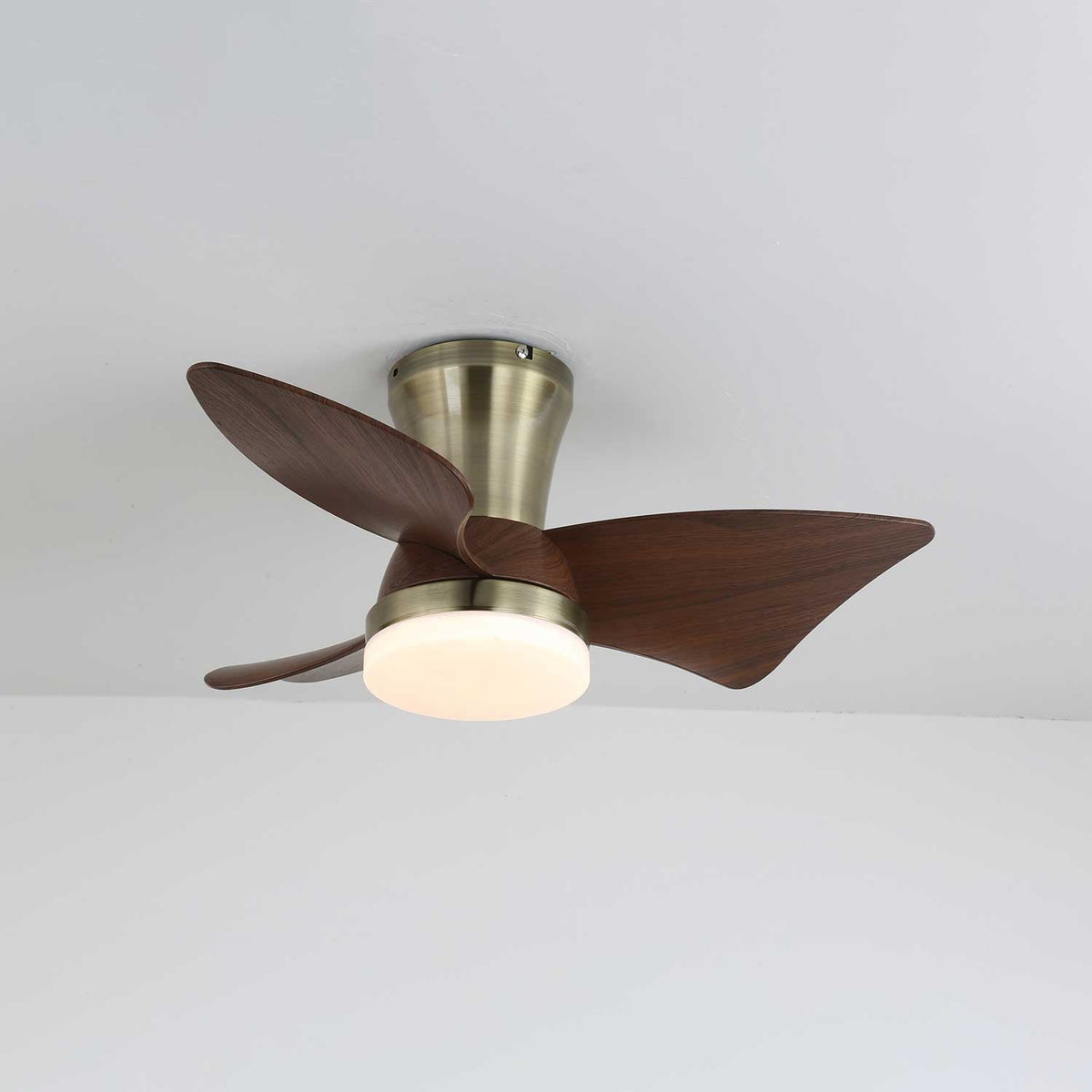 Zephyr Crest Ceiling Fan Light with LED and Remote – Modern Flush Mount