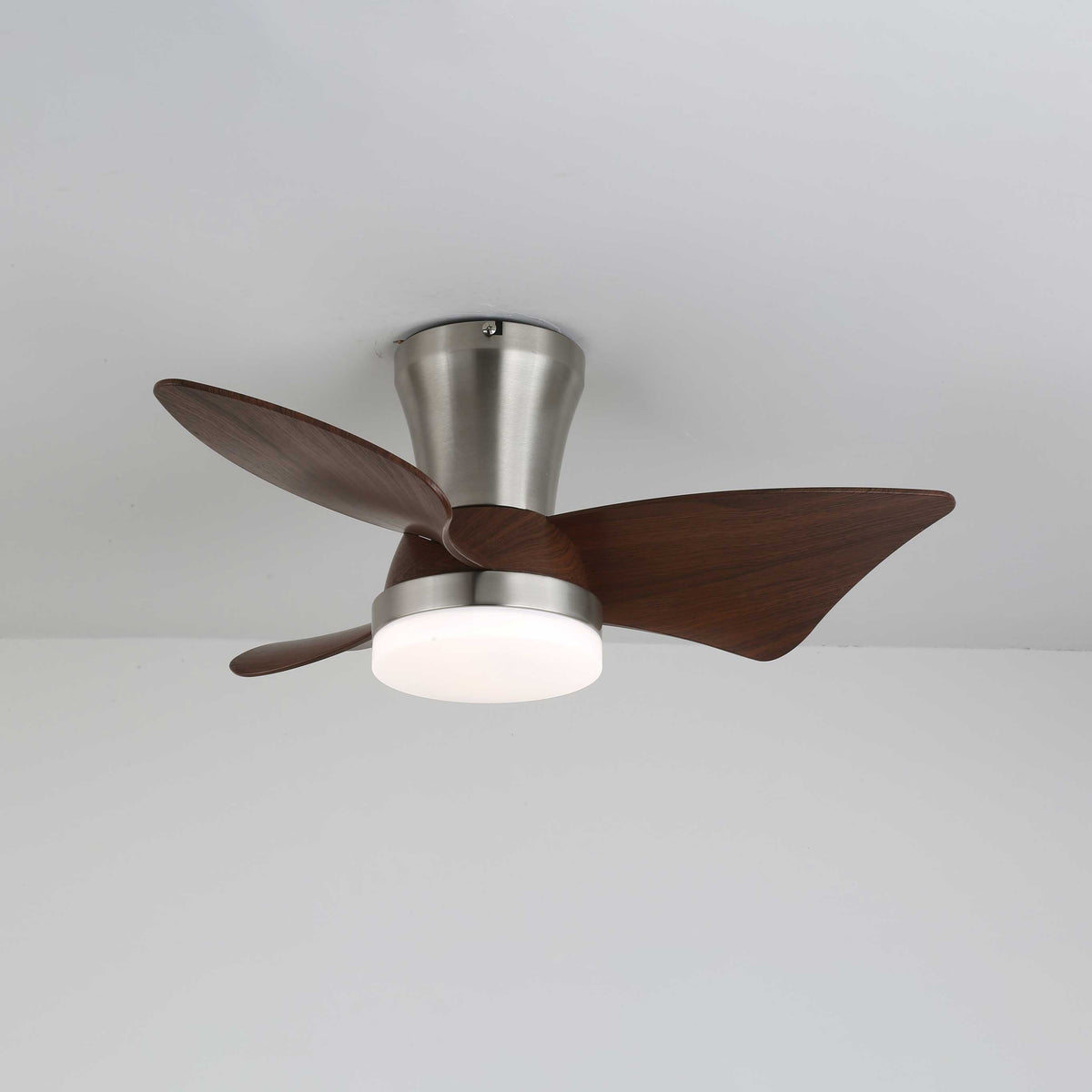 Zephyr Crest Ceiling Fan Light with LED and Remote – Modern Flush Mount
