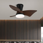 Zephyr Curve Ceiling Fan Light with LED – Modern Walnut Finish