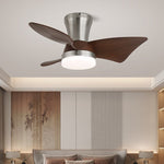 Zephyr Curve Ceiling Fan Light with LED – Modern Walnut Finish