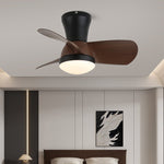 Zephyr Curve Ceiling Fan Light with LED – Modern Walnut Finish