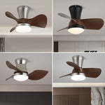 Zephyr Curve Ceiling Fan Light with LED – Modern Walnut Finish