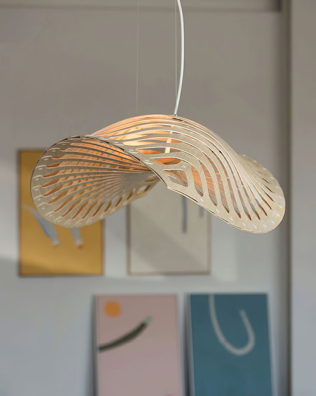 Zephyr Organic Wood LED Pendant Light for Modern Interiors