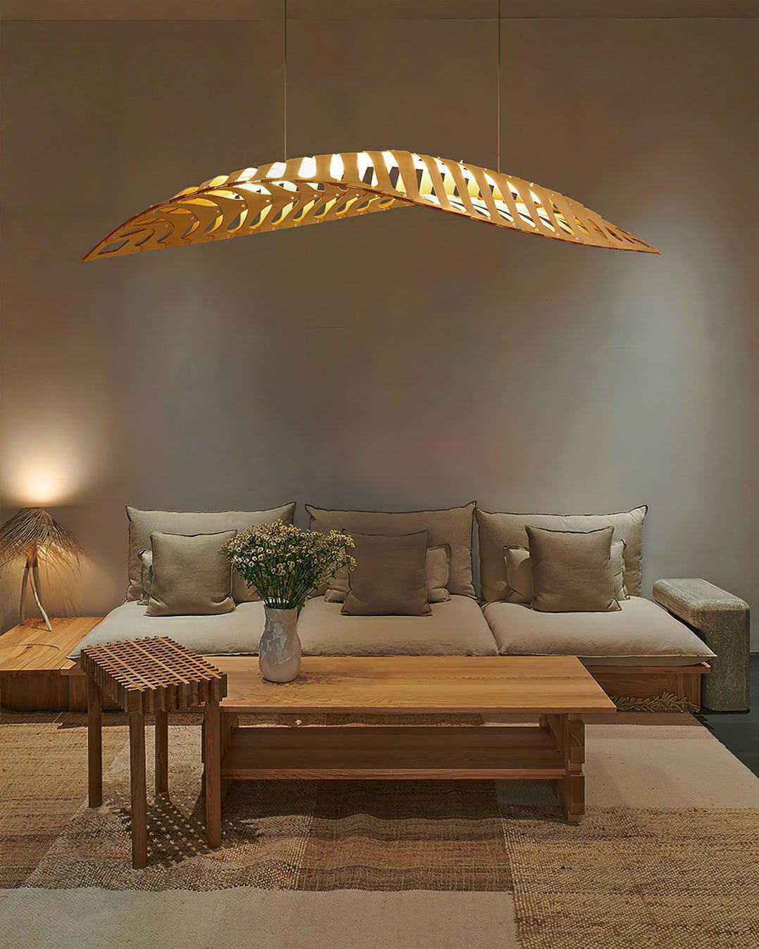 Zephyr Organic Wood LED Pendant Light for Modern Interiors