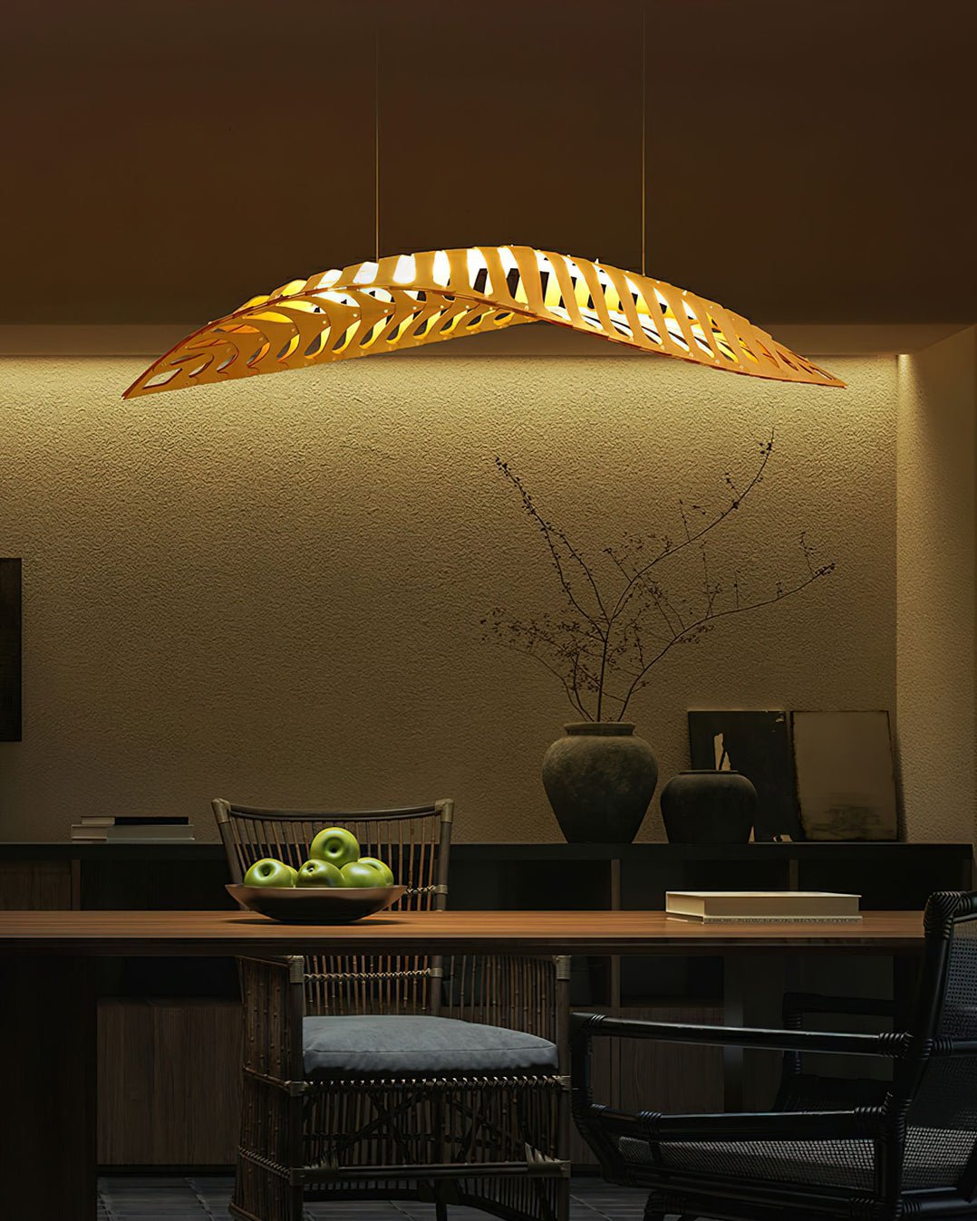 Zephyr Organic Wood LED Pendant Light for Modern Interiors