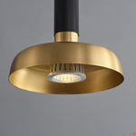 Zephyros Modern Brass Pendant Light with Black Frame for Dining Room