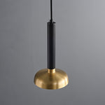 Zephyros Modern Brass Pendant Light with Black Frame for Dining Room