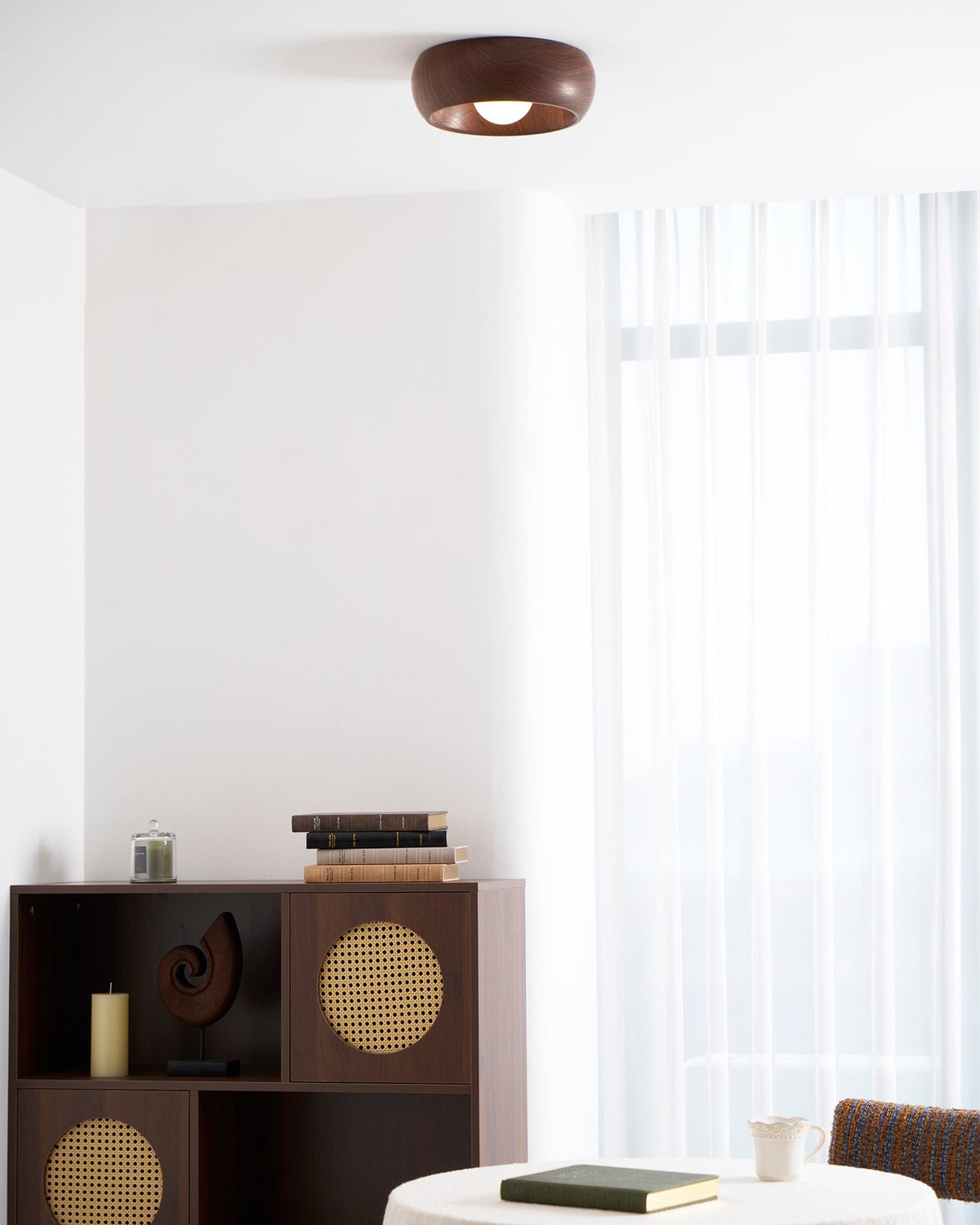 Arboris Ring Ceiling Light – Modern Wood Grain LED Flush Mount
