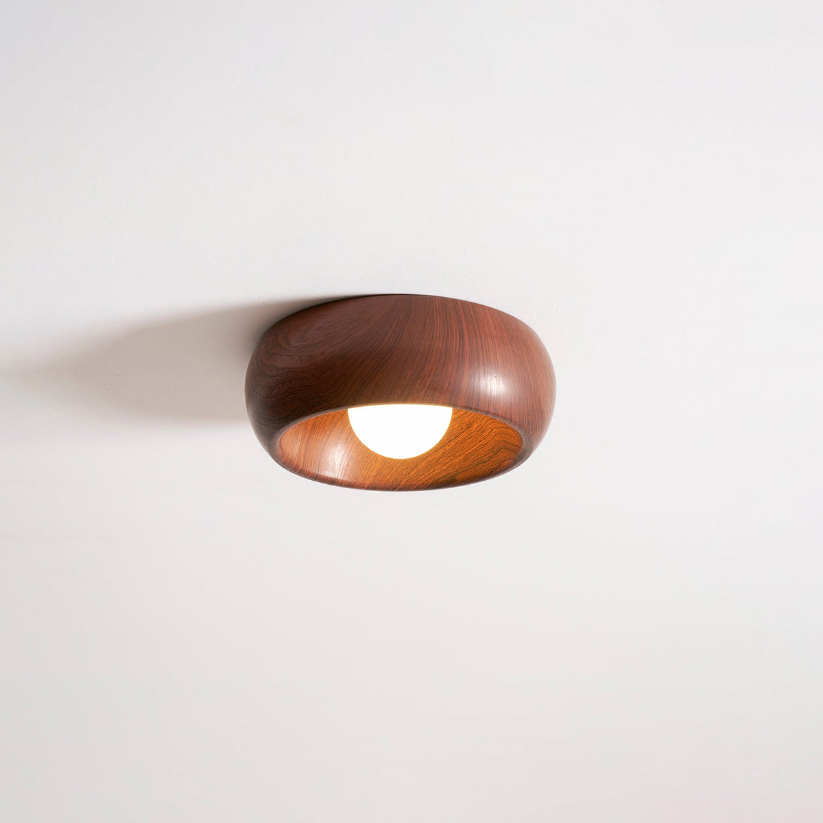 Arboris Ring Ceiling Light – Modern Wood Grain LED Flush Mount