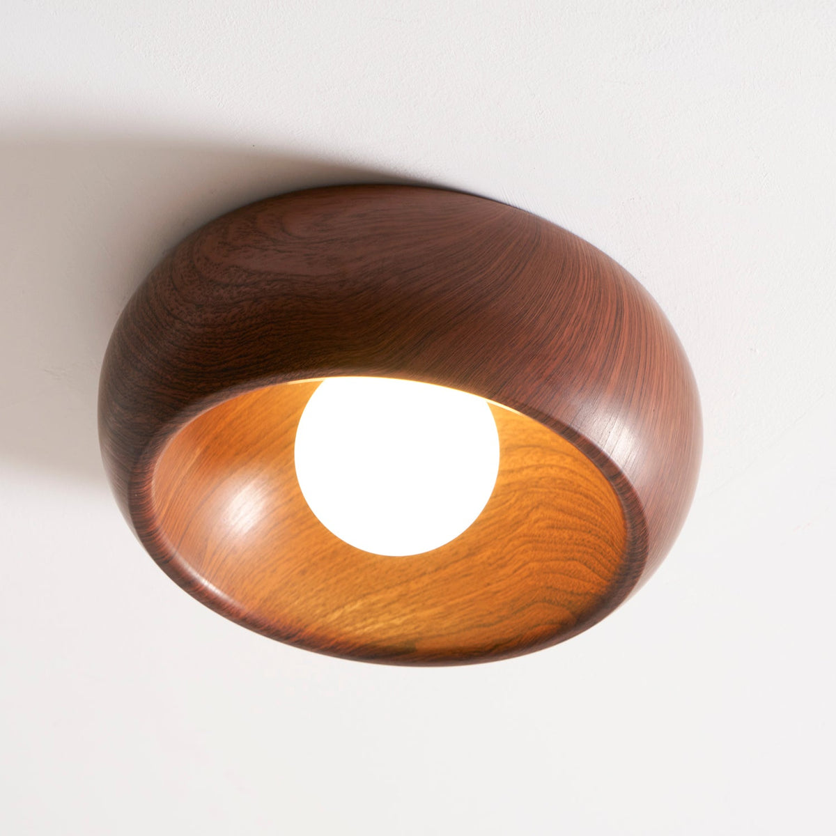 Arboris Ring Ceiling Light – Modern Wood Grain LED Flush Mount