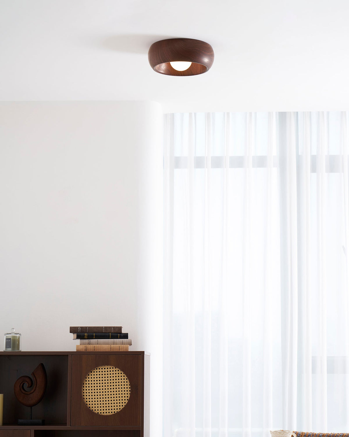 Arboris Ring Ceiling Light – Modern Wood Grain LED Flush Mount