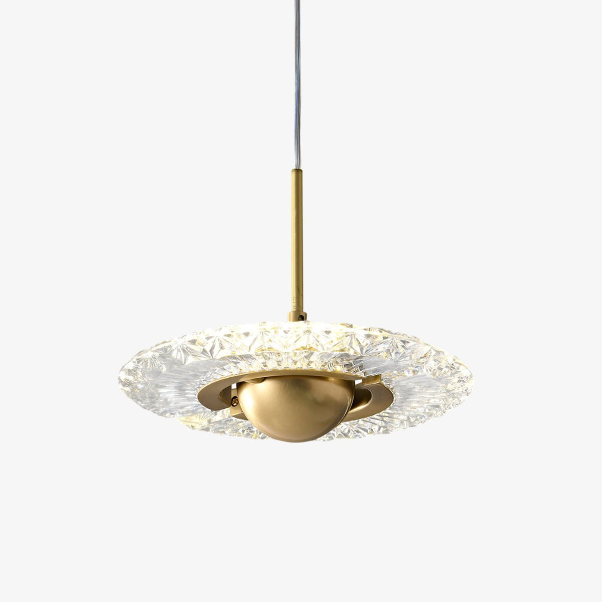 Zyra Modern Brass LED Pendant Light for Dining Room and Living Room