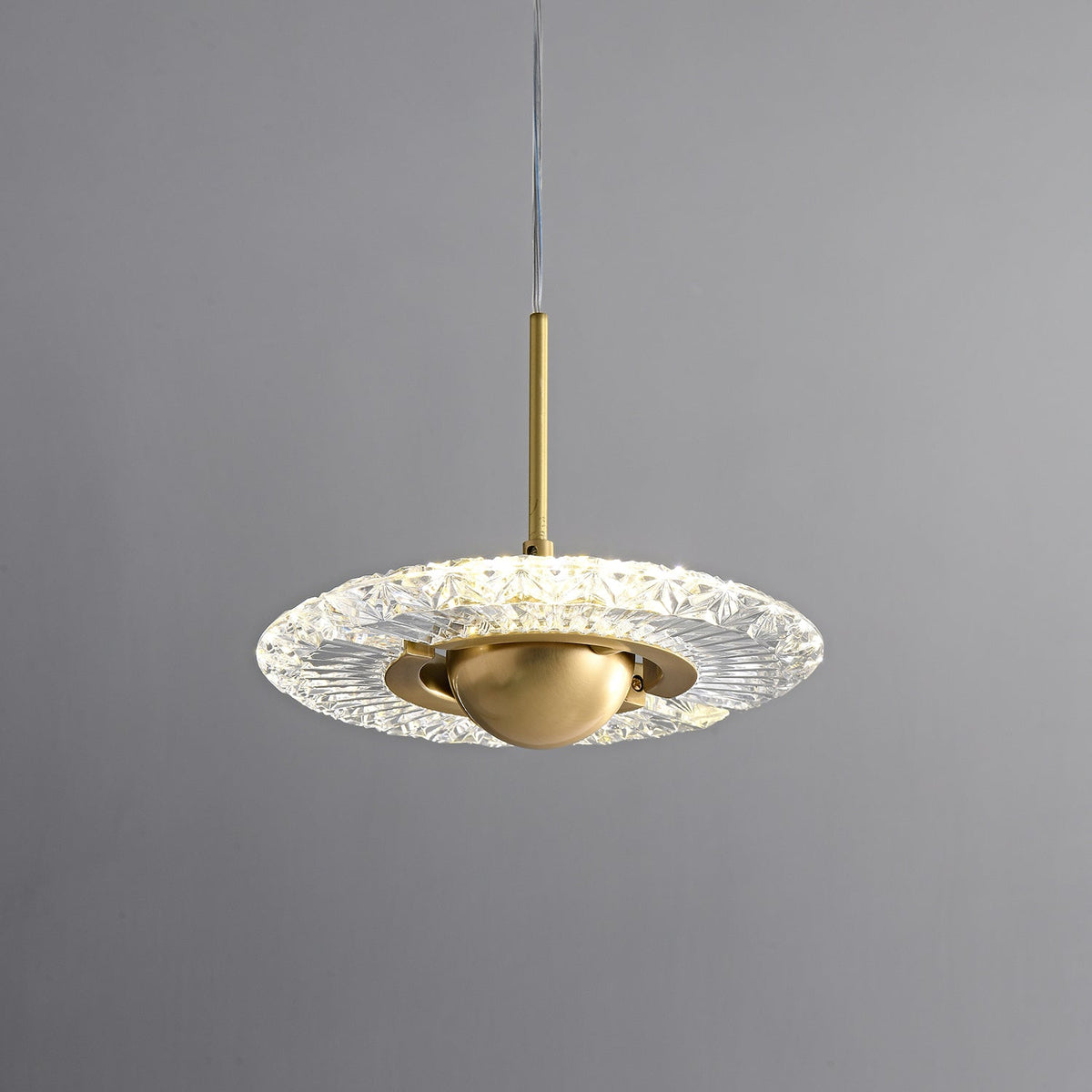 Zyra Modern Brass LED Pendant Light for Dining Room and Living Room