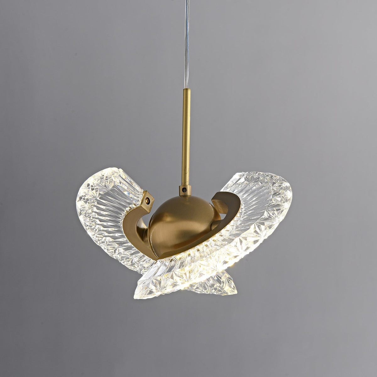 Zyra Modern Brass LED Pendant Light for Dining Room and Living Room