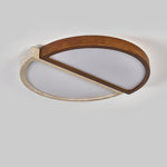 Zyren Travertine Ceiling Light in Yellow Travertine and Walnut