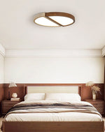 Zyren Travertine Ceiling Light in Yellow Travertine and Walnut