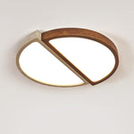 Zyren Travertine Ceiling Light in Yellow Travertine and Walnut