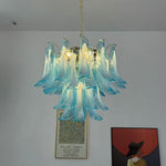 Azure Drift Glass Chandelier – Handcrafted Blue Glass Pendant Light for Modern Interiors