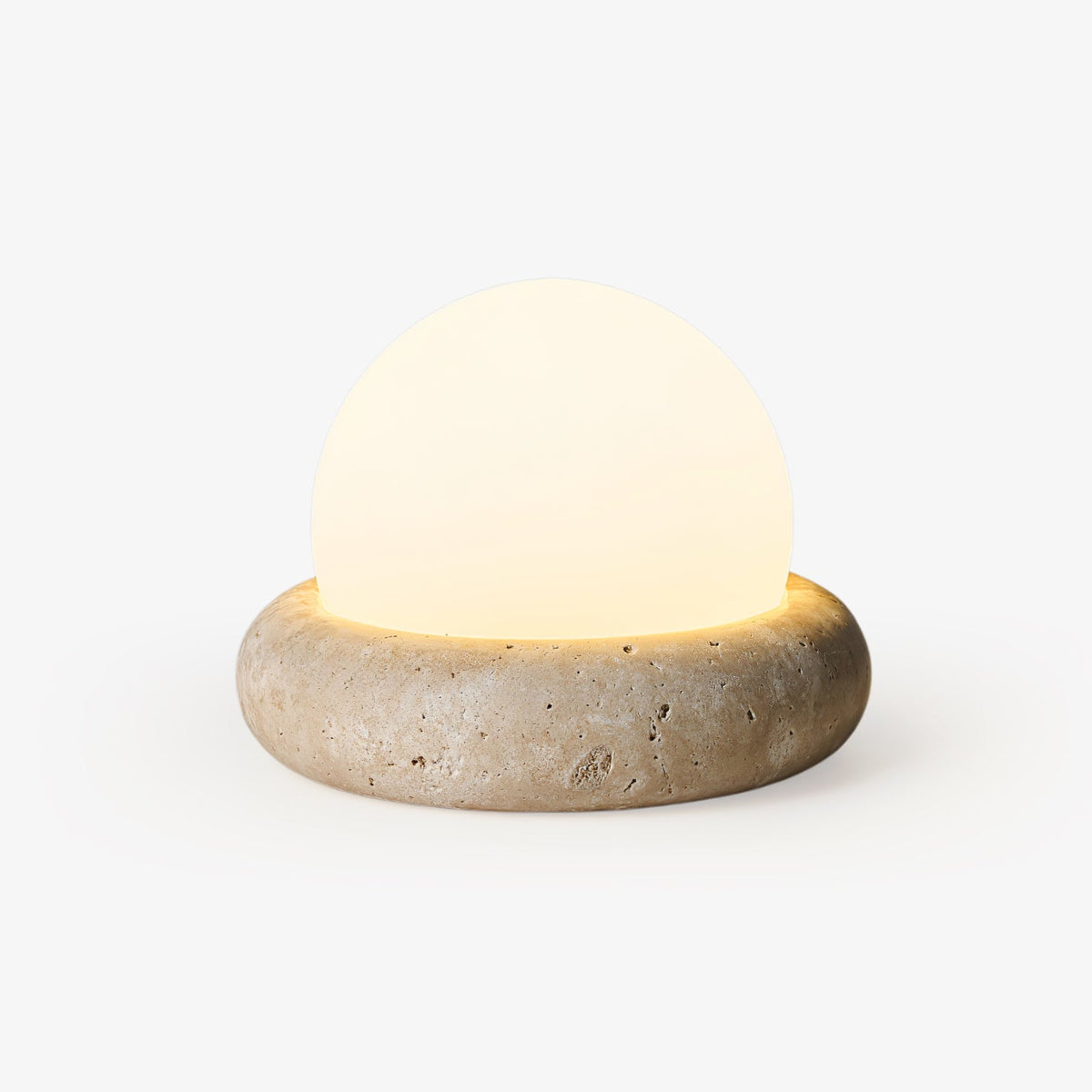 Huae Travertine Table Lamp with Integrated LED