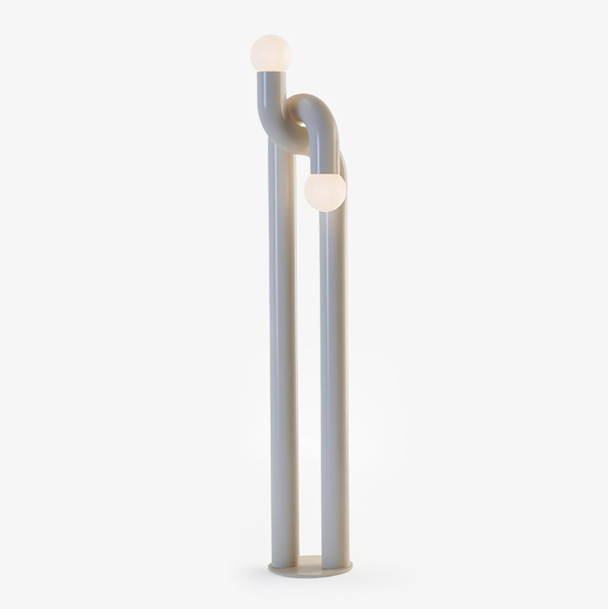 Loopi Modern Arc Floor Lamp with Twin Globe Shades