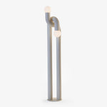 Loopi Modern Arc Floor Lamp with Twin Globe Shades