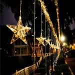 Stellar Cascade LED Curtain Lights – 8.2ft Acrylic Star String Lighting for Indoor & Outdoor Ambiance