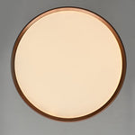 Orbito Semi Flush Ceiling Light in Walnut Wood Grain and Nickel