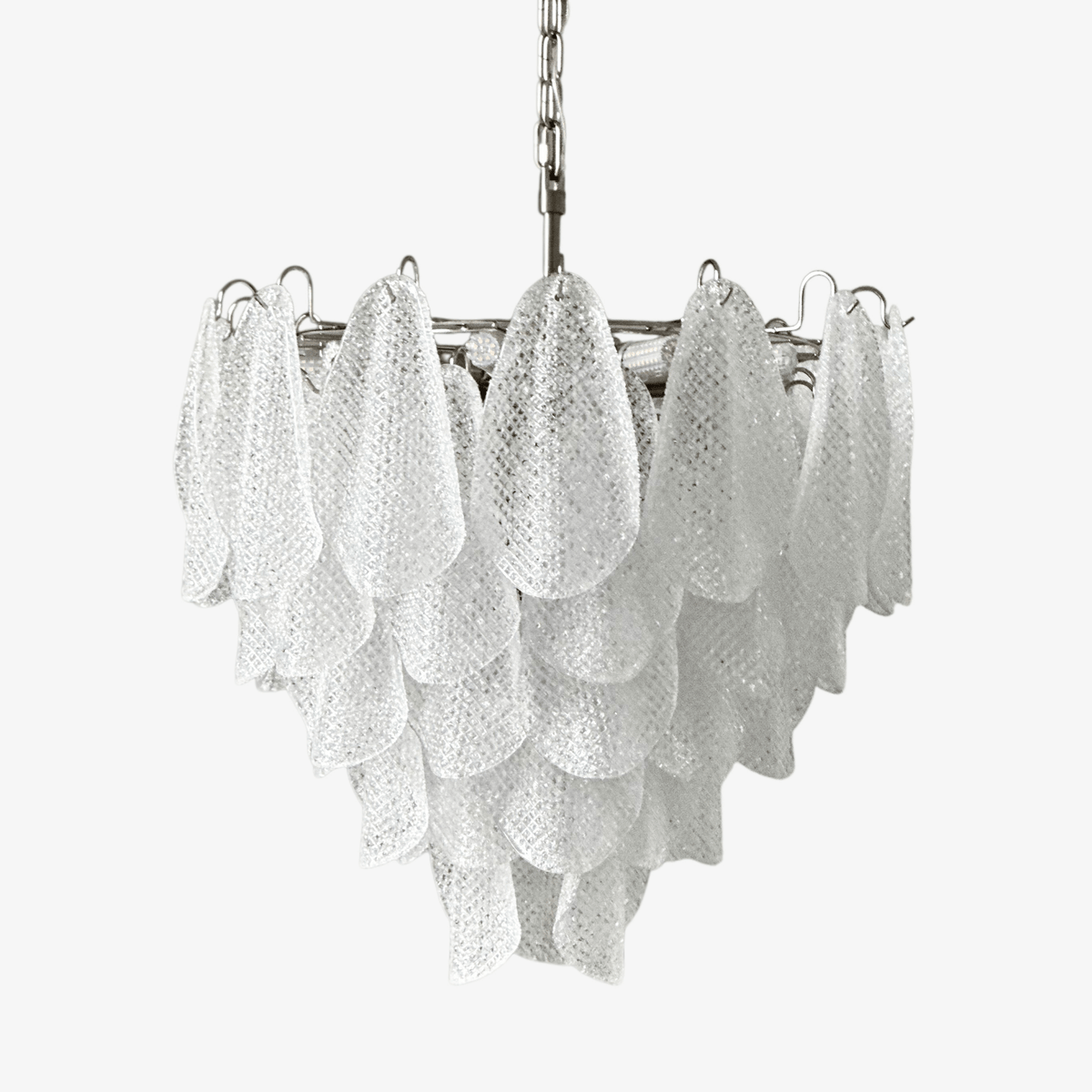 Murano Glass Teardrop Chandelier in Polished Metal for Modern Interiors