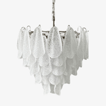 Murano Glass Teardrop Chandelier in Polished Metal for Modern Interiors