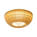 Thalina Fabric Ceiling Light in Olive Green – Modern Flush Mount LED