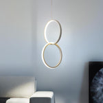 Aurelia Interlocking Dual Ring LED Pendant Light in Aluminum and Acrylic