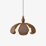 Elowen Handwoven Raffia Pendant Light with Brass Accents
