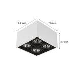 Modular LED Flush Mount Spotlight with Four Adjustable Cube Heads