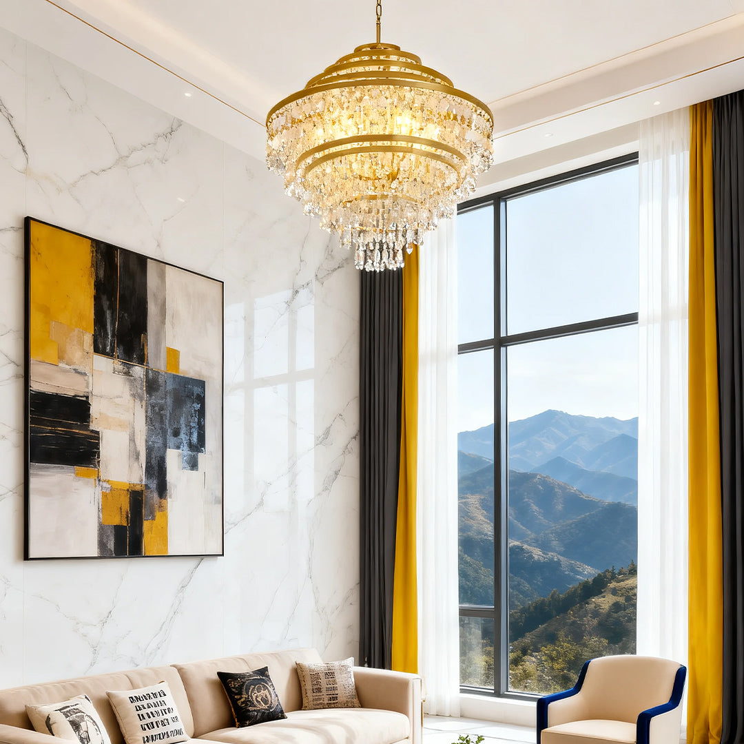 Aurelia Gyro Shell Chandelier — Modern Artistic Pendant Light