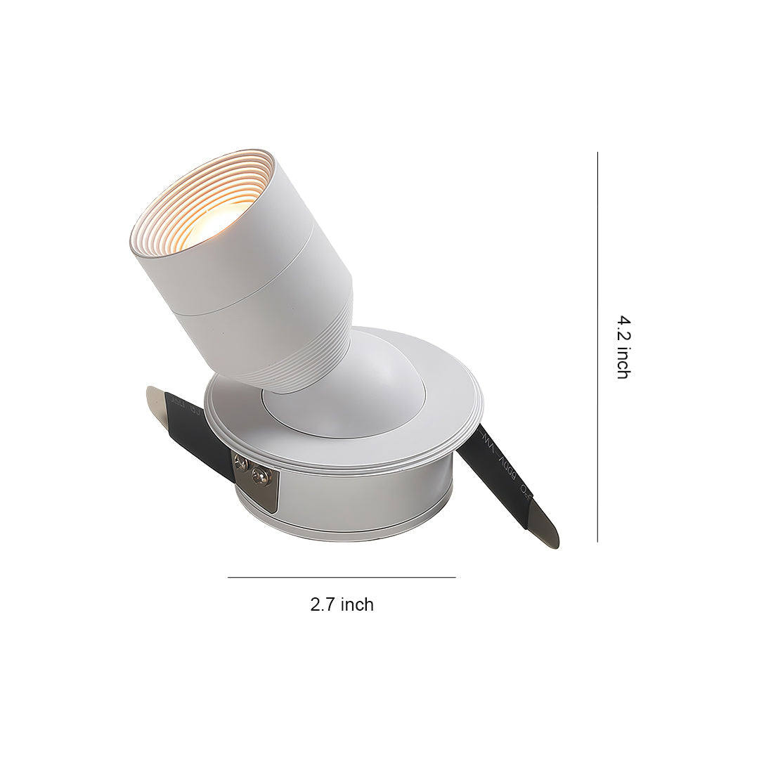Adjustable LED Recessed Downlight with 360° Rotation, 7W, 3000K/4000K/6000K, Black or White