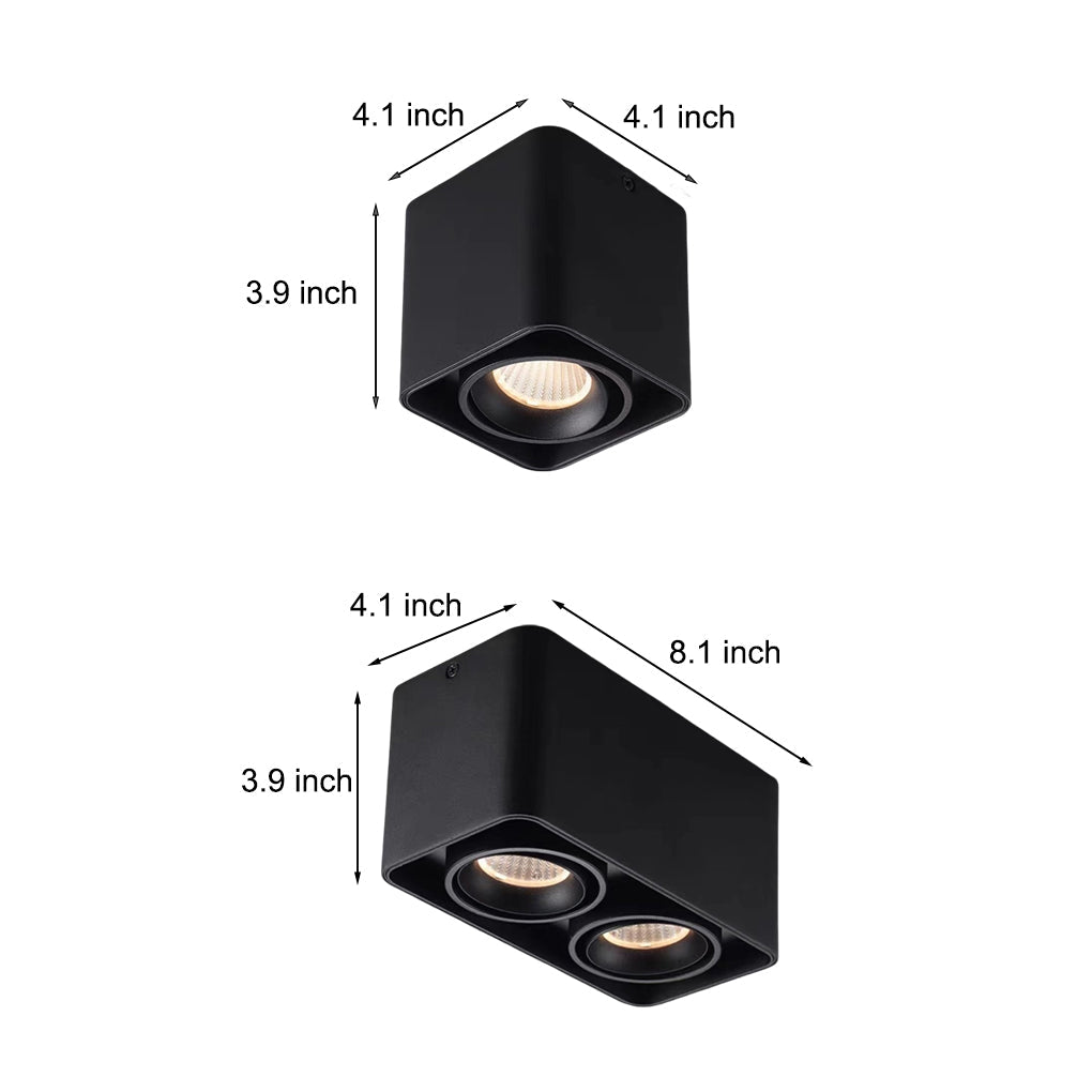 Modern Surface Mounted LED Spot Light with Adjustable Heads for Ceilings