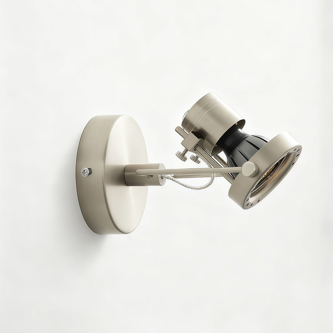 Aurelle Industrial Wall Sconce in Silver Die-Cast Aluminum