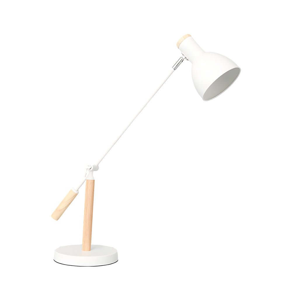 Modern Wood and Metal Adjustable Desk Lamp with Rotatable Head