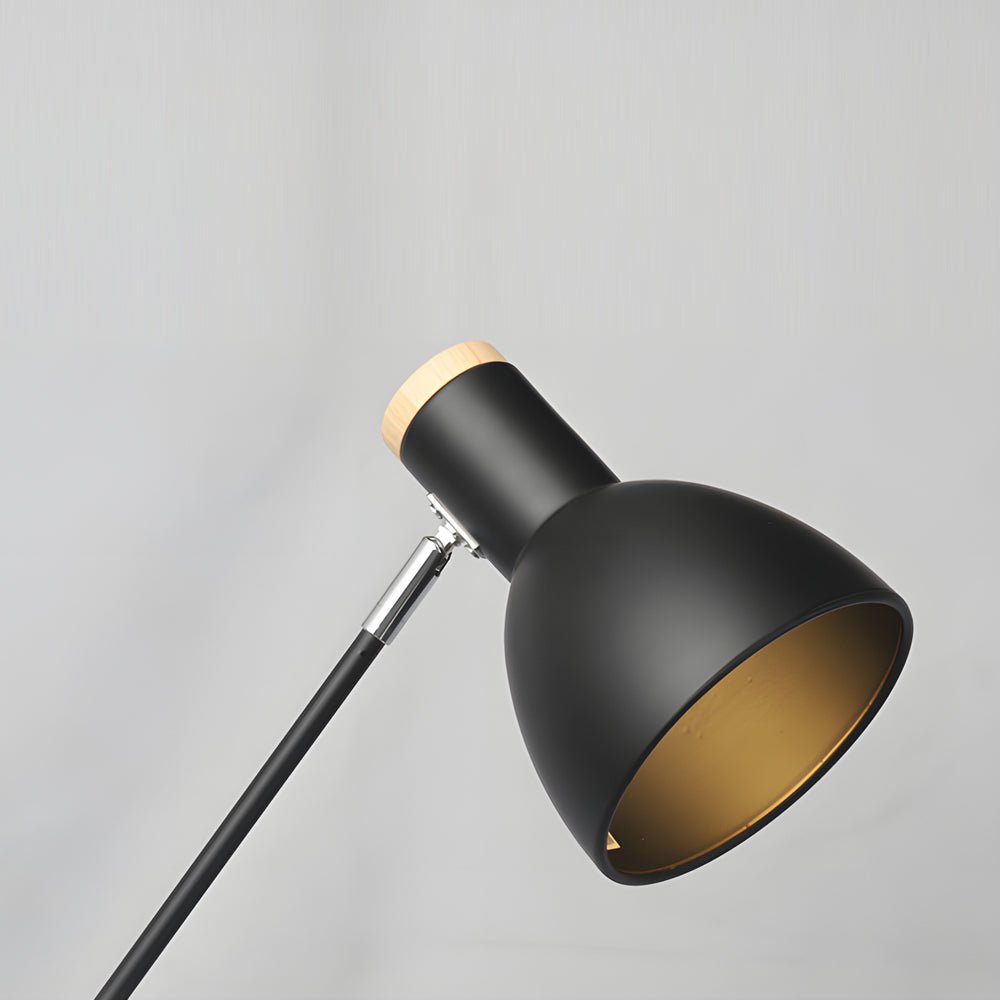 Modern Wood and Metal Adjustable Desk Lamp with Rotatable Head