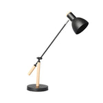 Modern Wood and Metal Adjustable Desk Lamp with Rotatable Head