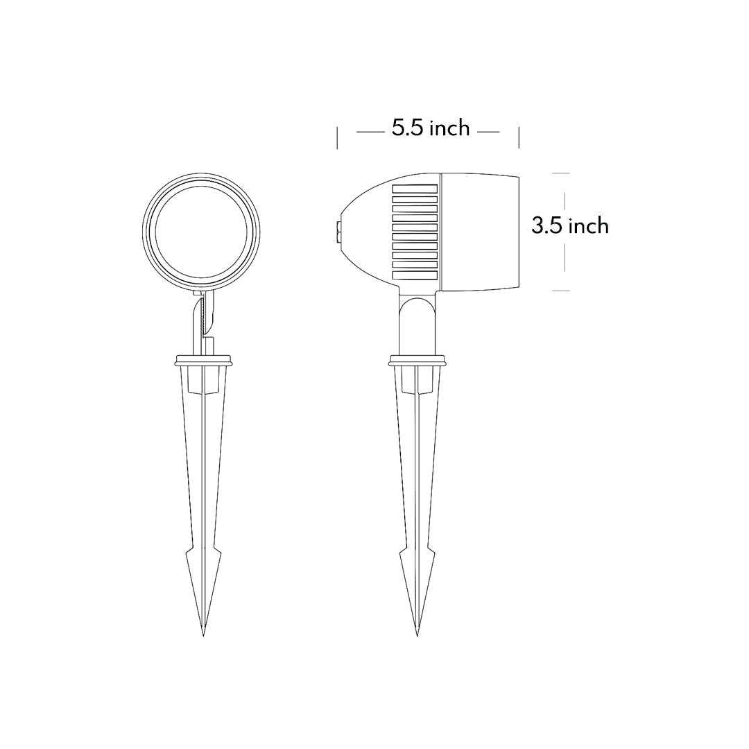Lumière Spike Spotlight – Modern Outdoor LED Uplight for Landscape and Garden