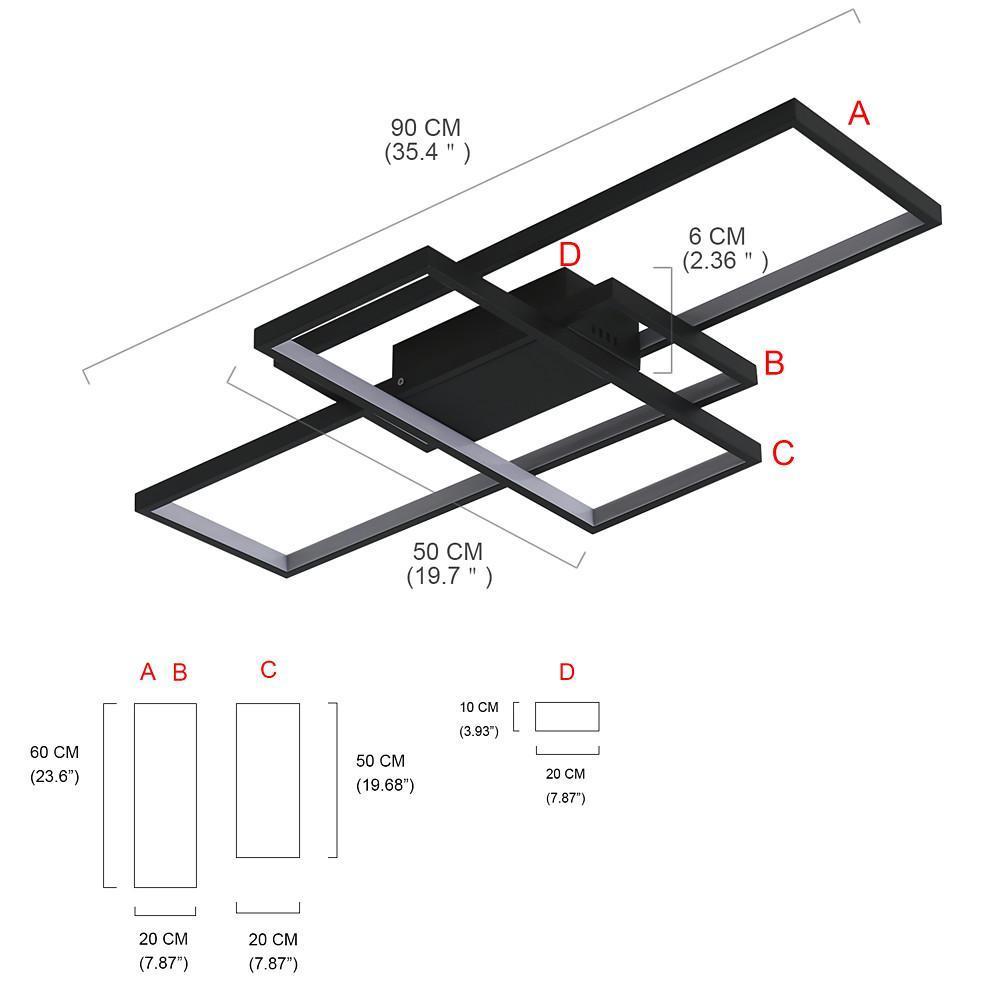 Abstract Rectangles LED Flush Mount Ceiling Light in Modern Minimalist Style