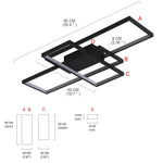 Abstract Rectangles LED Flush Mount Ceiling Light in Modern Minimalist Style
