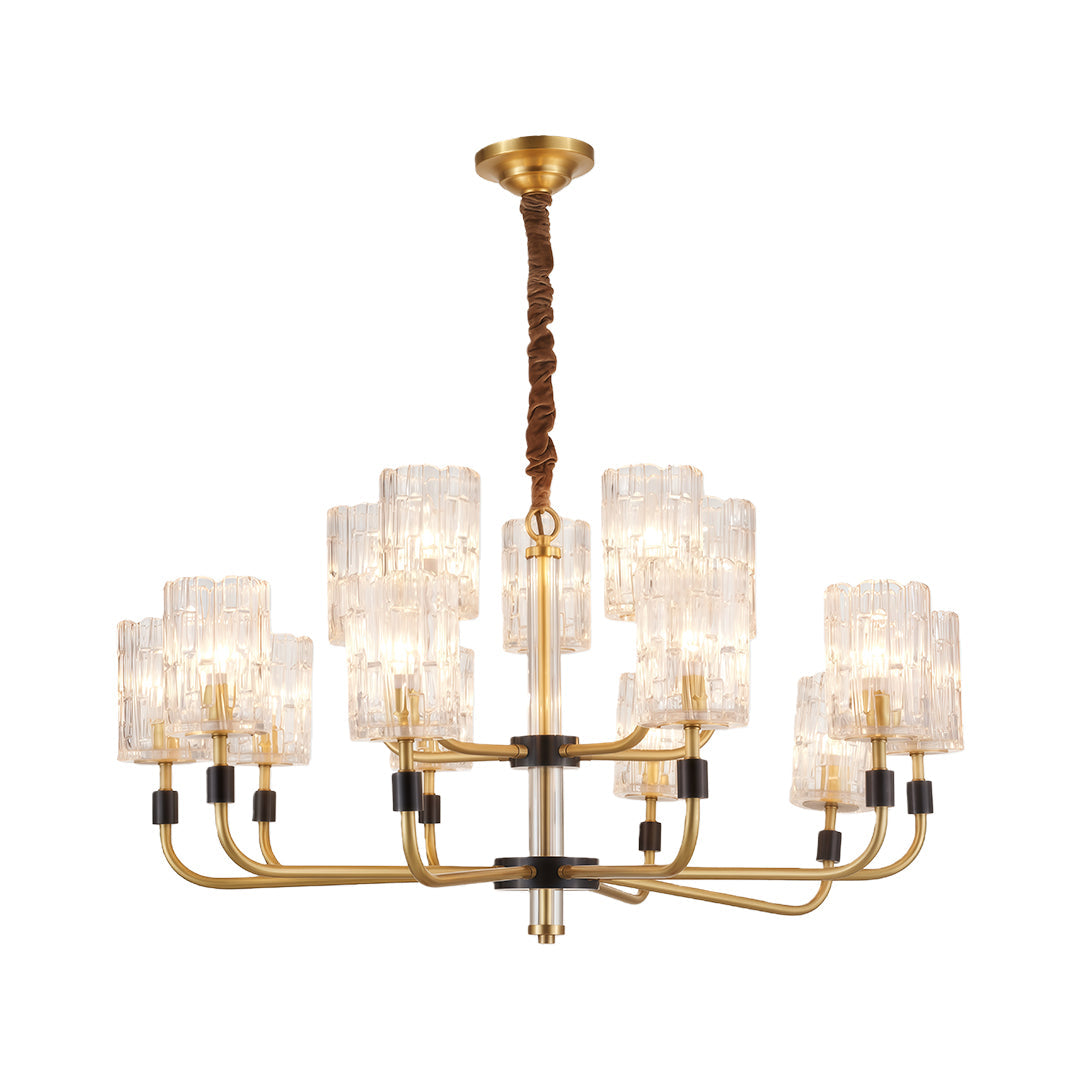 Aurelia Copper Glass Chandelier — Modern Minimalist Luxury Pendant Light