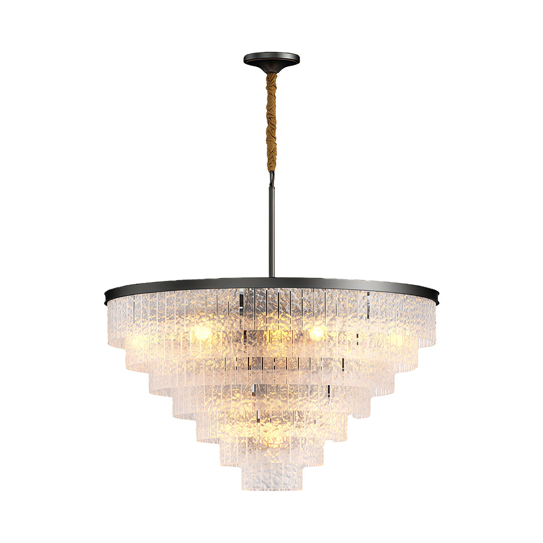 Modern Minimalist Full-Copper Chandelier with Clear Glass Shades