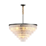 Modern Minimalist Full-Copper Chandelier with Clear Glass Shades