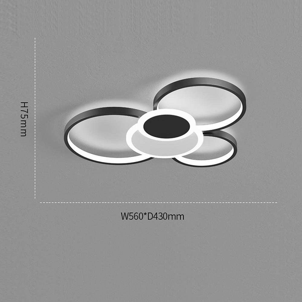 Modern Led Circles Flush Mount Ceiling Light Artistic Eclipse Design Energy Efficient Lighting