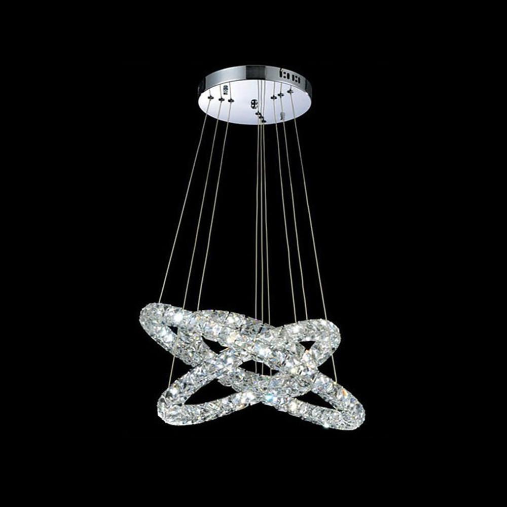 Luxury Crystal Led Chandelier 3 Tier Geometric Or Stacked Led Pendant Light