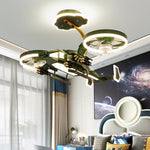 Aviator LED Ceiling Fan with Light for Kids' Rooms, Modern Remote Control